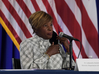 DC Director of Department of Health LaQuandra Nesbitt speaks during  a press conference about Covid19 Vaccines, Capitol Security and Homeles...