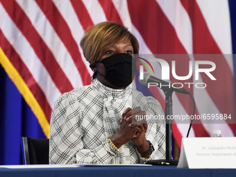 DC Director of Department of Health LaQuandra Nesbitt speaks during  a press conference about Covid19 Vaccines, Capitol Security and Homeles...