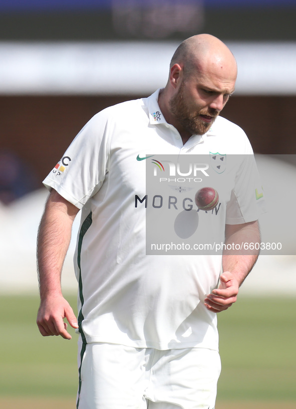  Worcestershire's Joe Leach   during  Championship Day One of Four between Essex CCC and Worcestershire CCC at The Cloudfm County Ground on...