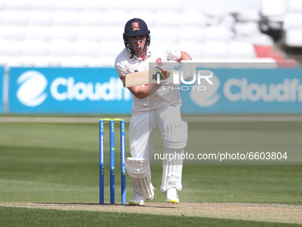 Essex's Dan Lawrence   during  Championship Day One of Four between Essex CCC and Worcestershire CCC at The Cloudfm County Ground on 08th Ap...