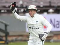 Worcestershire's Ben Cox  during warm up during  LV Championship Group 1 Day One of Four between Essex CCC and Worcestershire CCC at The Cl...