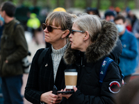 Mourners queue outside Buckingham Palace after it was announced that Britain's Prince Philip, husband of Queen Elizabeth, has died at the ag...