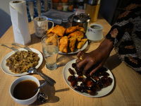 Ifrah Ahmed, a Somali-Irish living in Dublin, breaks the fast with the iftar, a traditional opening of the meal by eating three dates and ha...