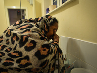 Ifrah Ahmed, a Somali-Irish living in Dublin, during Wudu ritual (the Islamic procedure that consists of washing the face, arms, then wiping...