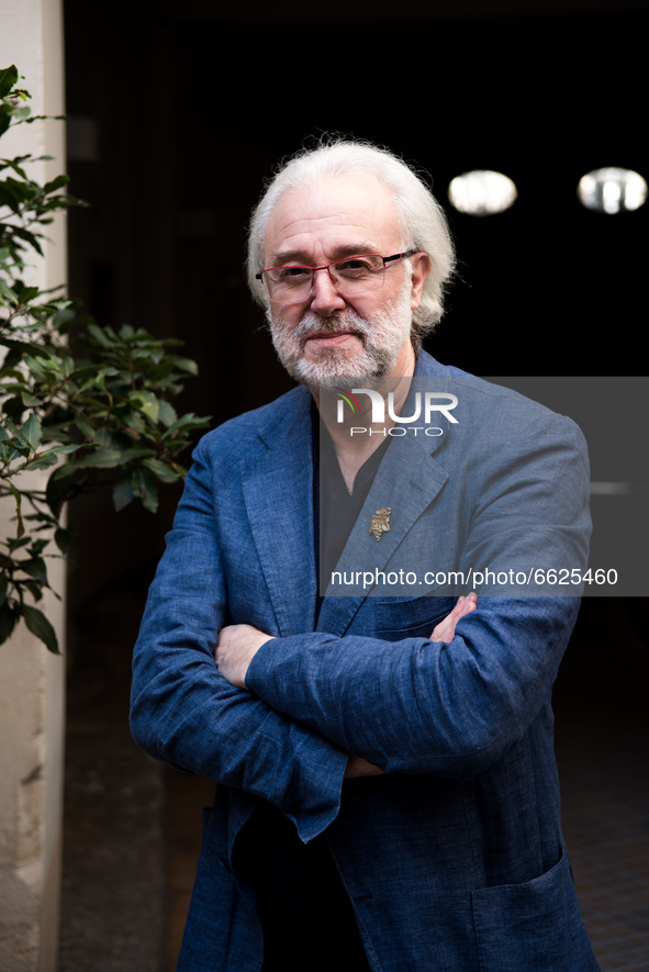 Philippe Faure-Brac, French sommelier, in the inner courtyard of his brasserie, which was closed due to COVID. Faure-Brac won the 1992 World...