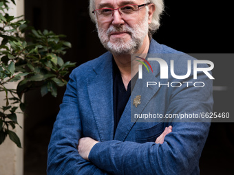 Philippe Faure-Brac, French sommelier, in the inner courtyard of his brasserie, which was closed due to COVID. Faure-Brac won the 1992 World...