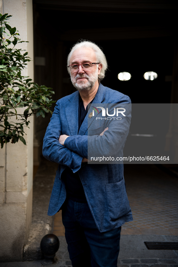 Philippe Faure-Brac, French sommelier, in the inner courtyard of his brasserie, which was closed due to COVID. Faure-Brac won the 1992 World...