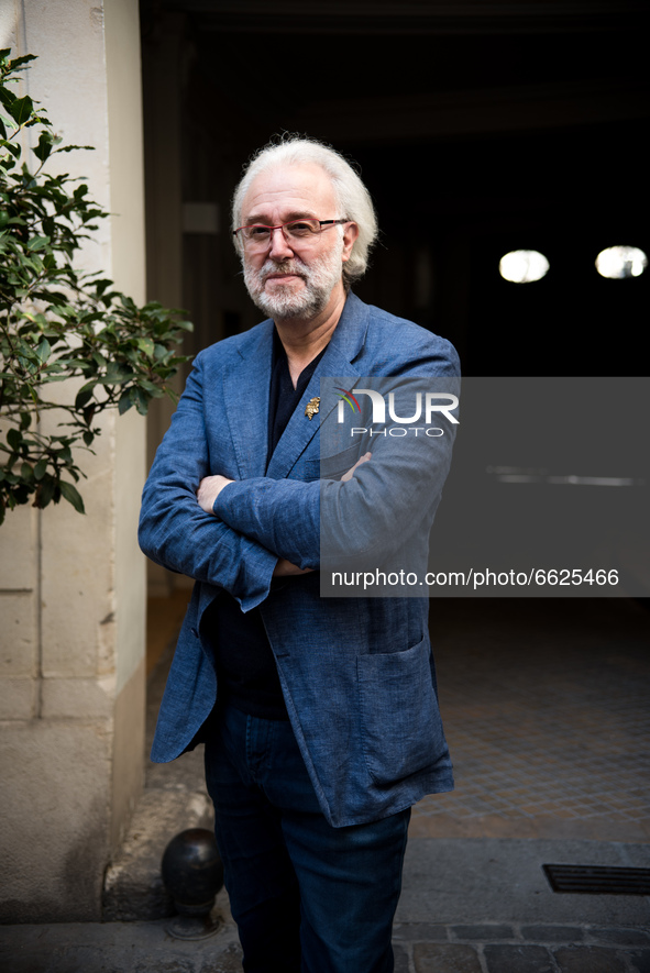 Philippe Faure-Brac, French sommelier, in the inner courtyard of his brasserie, which was closed due to COVID. Faure-Brac won the 1992 World...