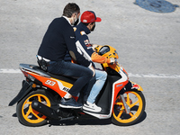 Marc Marquez (93) of Spain and Repsol Honda Team goes to the medical center after crash during the qualifying of Gran Premio Red Bull de Esp...