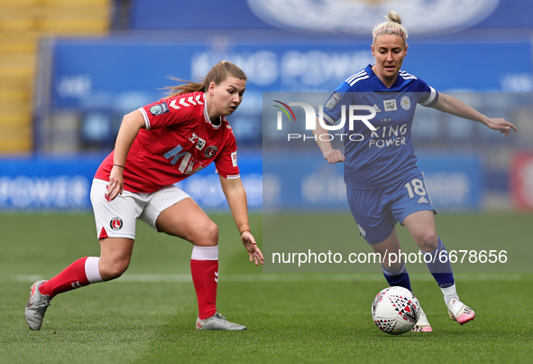 Sophie Barker of Leicester City runs with the ball during the FA Women's Championship match between Leicester City and Charlton Athletic at...