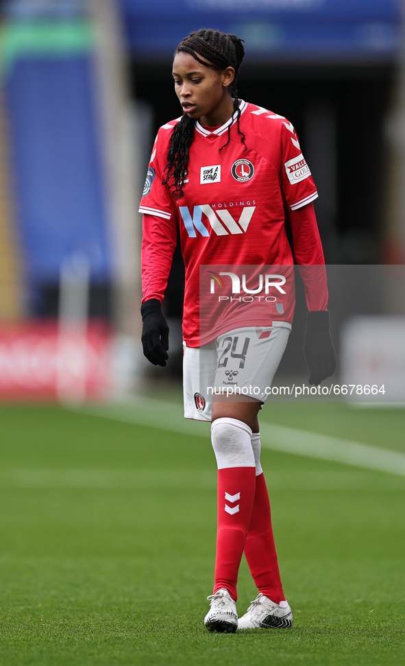  Elisha Sulola of Charlton Athletic during the FA Women's Championship match between Leicester City and Charlton Athletic at the King Power...
