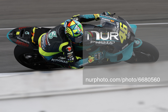 Valentino Rossi (46) of Italy and Petronas Yamaha SRT during the MotoGP test day at Circuito de Jerez - Angel Nieto on May 3, 2021 in Jerez...