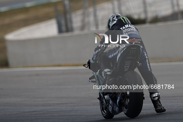 Maverick Vinales (12) of Spain and Monster Energy Yamaha MotoGP during the MotoGP test day at Circuito de Jerez - Angel Nieto on May 3, 2021...