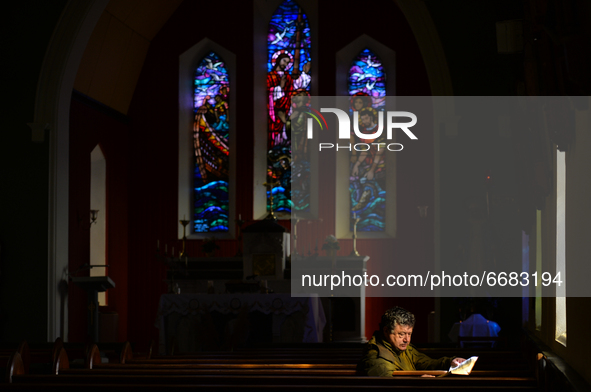 Father Krzysztof Sikora inside St James's Church, in Cashel, Connemara.

Geographically, Roundstone parish is considered Ireland's largest p...