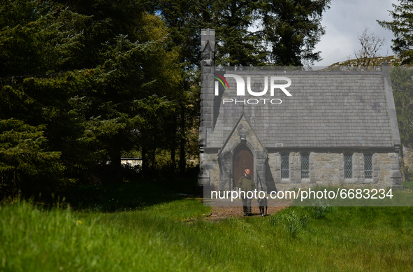 Father Krzysztof Sikora with his dog 'Rambo' seen outside Ballynahinch Church, in Emlaghdauroe, Connemara.
This former Church of Ireland chu...