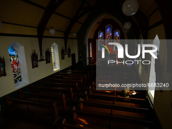 Father Krzysztof Sikora inside St James's Church, in Cashel, Connemara.

Geographically, Roundstone parish is considered Ireland's largest p...