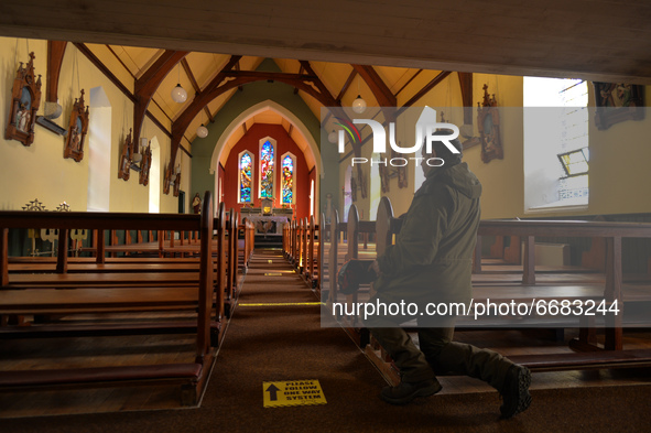 Father Krzysztof Sikora inside St James's Church, in Cashel, Connemara.

Geographically, Roundstone parish is considered Ireland's largest p...