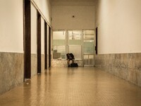 Migrant in Ventimiglia's train station, on the French-Italian border, on June 23, 2015. The situation of migrants camped in Ventimiglia has...