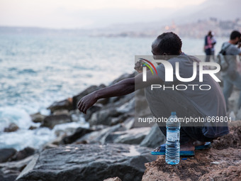 A Migrant in the city of Ventimiglia, on the French-Italian border, on June 23, 2015. The situation of migrants camped in Ventimiglia has no...