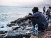 A Migrant in the city of Ventimiglia, on the French-Italian border, on June 23, 2015. The situation of migrants camped in Ventimiglia has no...