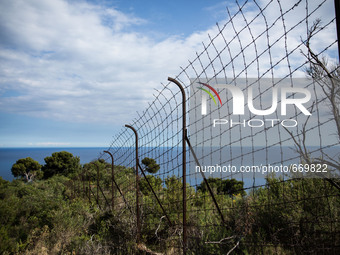 Border Italy / France at the "trail of death",  on June 24, 2015. The situation of migrants camped in Ventimiglia has not changed except for...