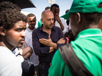 Lawyers ASGI ask and provide information to migrants about their rights and how to move for their right, in the city of Ventimiglia at the F...