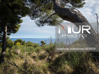 Border Italy / France at the "trail of death",  on June 24, 2015. The situation of migrants camped in Ventimiglia has not changed except for...