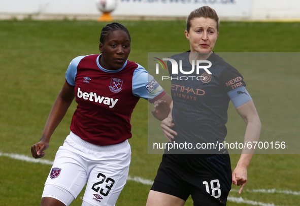 L-R Hawa Cissoko of West Ham United WFC and Ellen White of Manchester City WFC   during  Barclays FA Women's Super League  match between Wes...