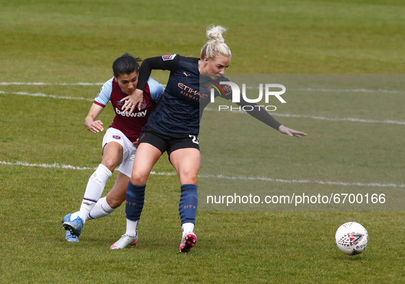  L-R Kenza Dali of West Ham United  and Alex Greenwood of Manchester City WFC  during  Barclays FA Women's Super League  match between West...