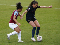  Caroline Weir of Manchester City WFC holds of Maz Pacheco of West Ham United WFC  during  Barclays FA Women's Super League  match between W...