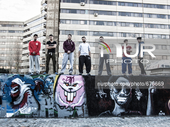 Parkour performers in Ekbatan area in Tehran. (