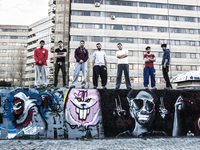 Parkour performers in Ekbatan area in Tehran. (