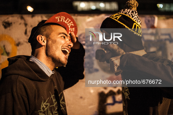 Hip hop and break dance performers are having fun in their best area of Tehran (Ekbatan).

 