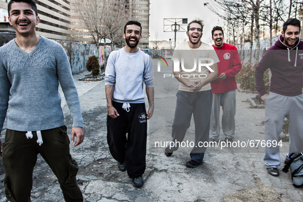 Parkour performers in Ekbatan area in Tehran are having fun.

 