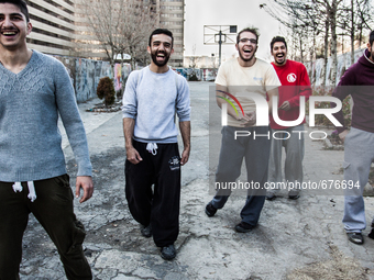 Parkour performers in Ekbatan area in Tehran are having fun.

 (