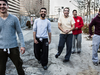 Parkour performers in Ekbatan area in Tehran are having fun.

 (