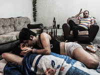 Gay couple and their gay friends are having fun in their houses every night (