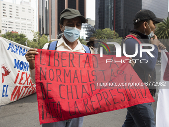 Members of the National Coordinator of Education Workers (CENTE by its acronym in Spanish) from various states of the country, marched in Me...