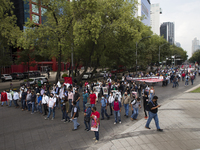 Members of the National Coordinator of Education Workers (CENTE by its acronym in Spanish) from various states of the country, marched in Me...