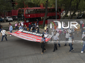 Members of the National Coordinator of Education Workers (CENTE by its acronym in Spanish) from various states of the country, marched in Me...