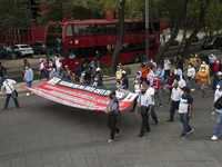 Members of the National Coordinator of Education Workers (CENTE by its acronym in Spanish) from various states of the country, marched in Me...