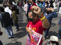 Members of the National Coordinator of Education Workers (CENTE by its acronym in Spanish) from various states of the country, marched in Me...