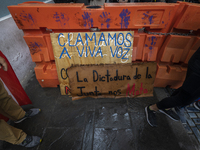 Teacher, Students and Workers of the UPR (University of Puerto Rico) protest against a budget cut of $94 million imposed by the Fiscal Contr...