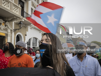 Teacher, Students and Workers of the UPR (University of Puerto Rico) protest against a budget cut of $94 million imposed by the Fiscal Contr...