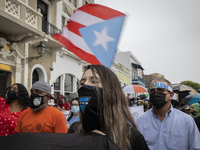 Teacher, Students and Workers of the UPR (University of Puerto Rico) protest against a budget cut of $94 million imposed by the Fiscal Contr...