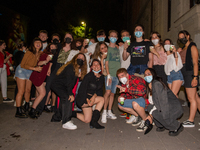 Fifth-grade students of Rieti sing Antonello Venditti's 'Notte Prima degli Esami' in front of their school, in Rieti, Italy, on June 15, 202...