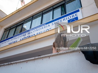 A student who reviews the project to be presented to the external commission before the state exam in Molfetta, Italy at the Mons.Antonio Be...