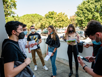 Students who review the project to be presented to the external commission before the state exam in Molfetta, Italy at the Mons.Antonio Bell...