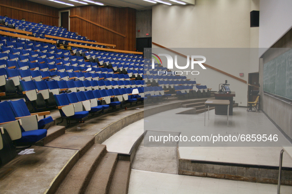 Large empty university lecture hall in Ontario, Canada, on October 08, 2008. 