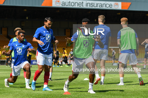 
Forest players warm-up ahead of kick-off during the Pre-season Friendly match between Port Vale and Nottingham Forest at Vale Park, Burslem...